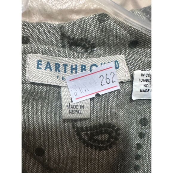 Earthbound Trading Co. Medium M Button Up Shirt Paisley Pattern Short Sleeve - Picture 4 of 7